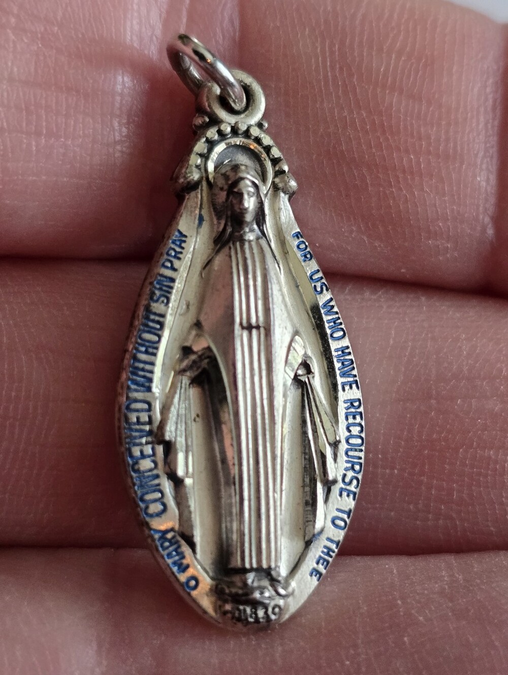 Vintage Creed Pendant sterling silver Miraculous Medal 925 Catholic - Picture 3 of 10